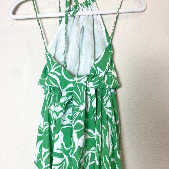 NWT Faithfull the Brand Taormina Halter Sleeveless Floral Midi Dress Green White - Picture 7 of 9